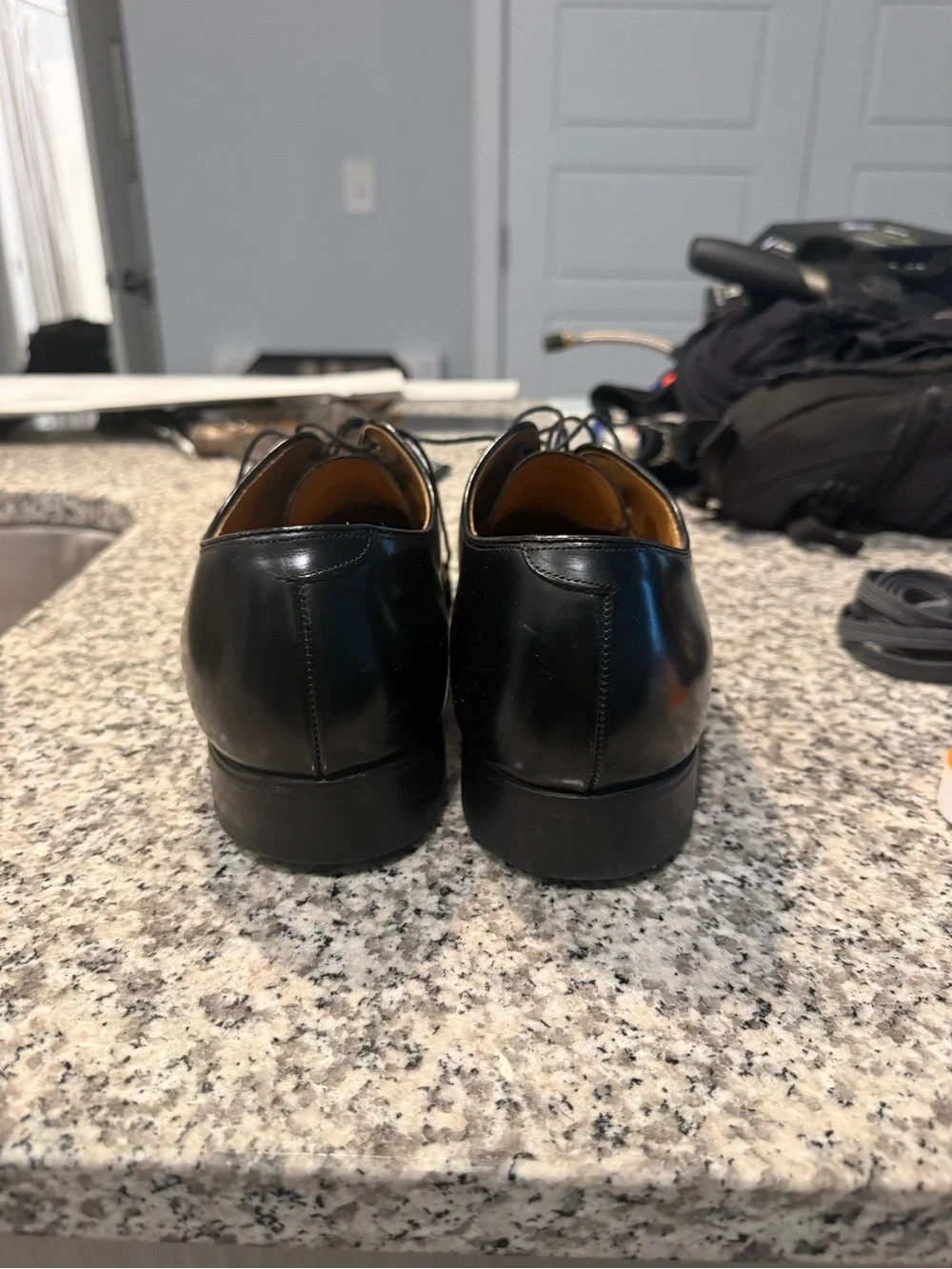 Johnson and Murphy Black Cap-Toe Men’s Oxford Dress Shoes